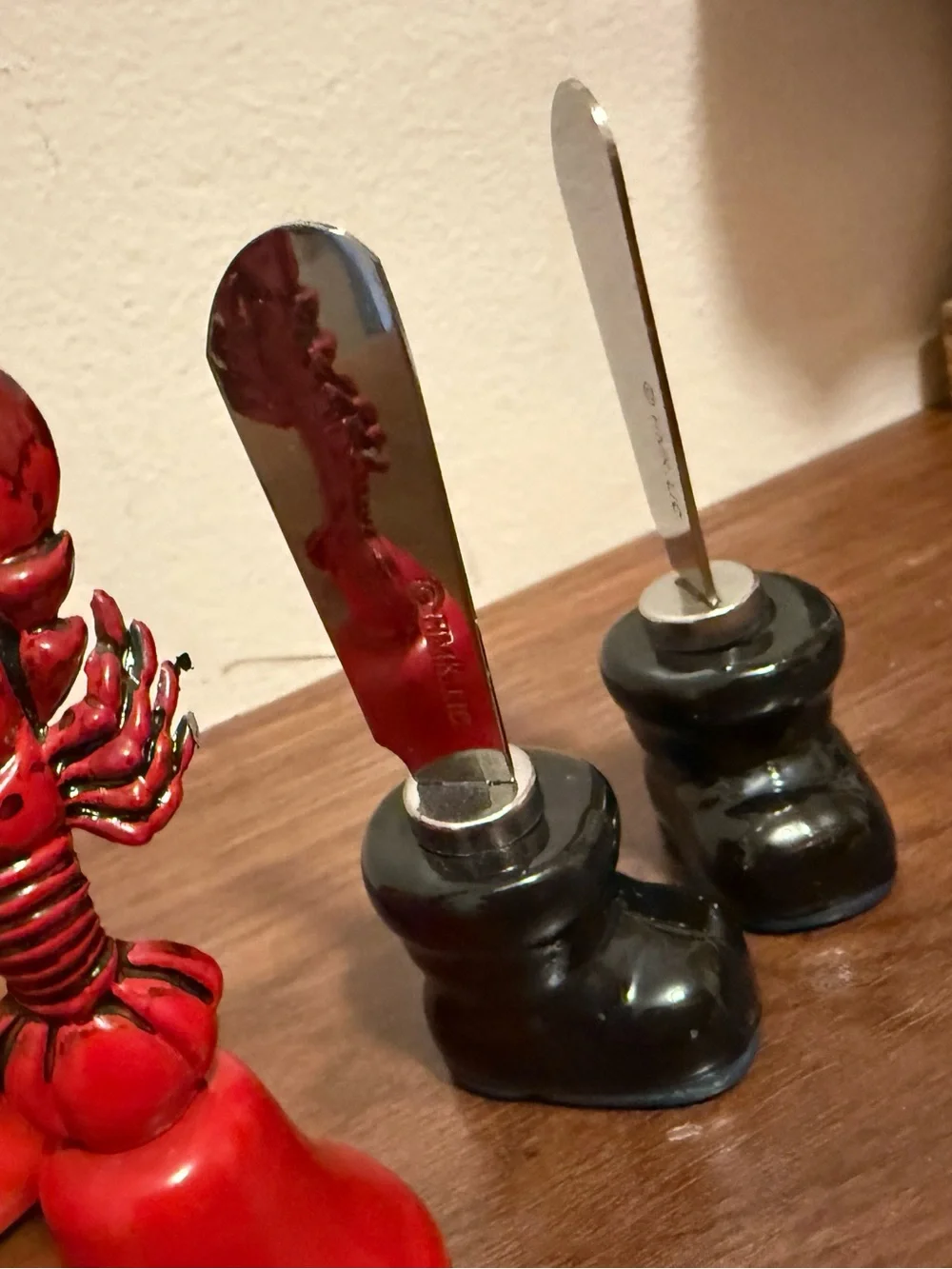Black Boot Handle Butter Spreader Set